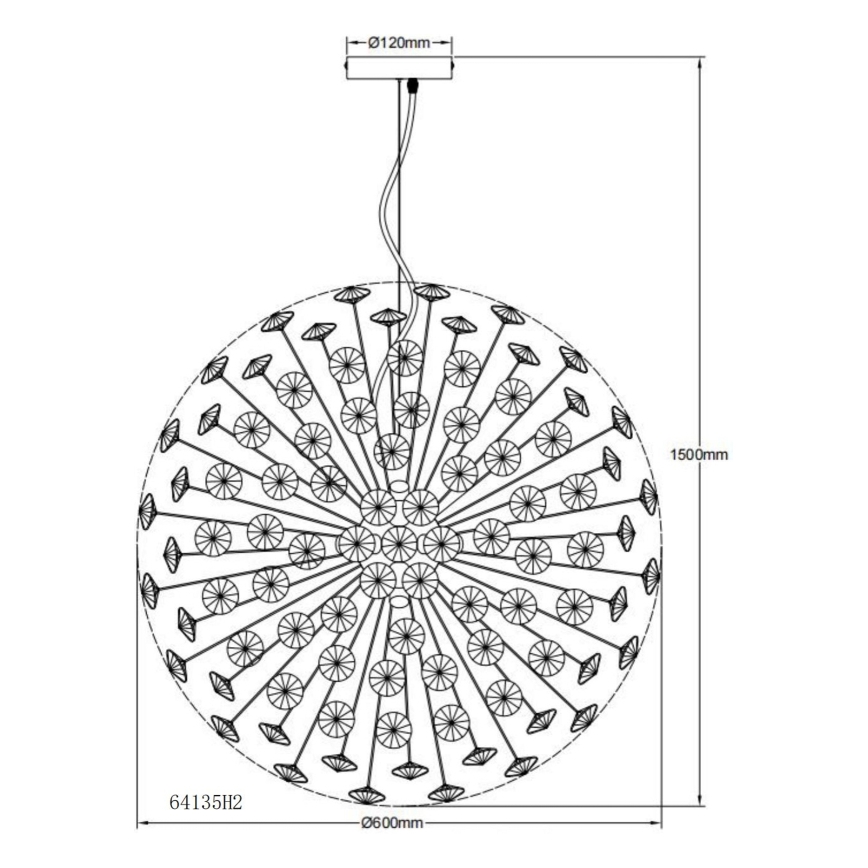Globo - LED полилей с кабелно окачване 9xG9/3,5W/230V златист