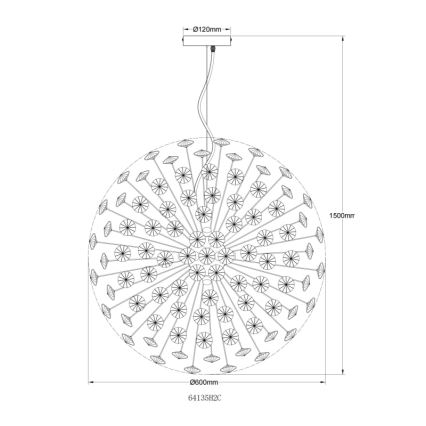 Globo - LED полилей на кабел 9xG9/3,5W/230V лъскав хром