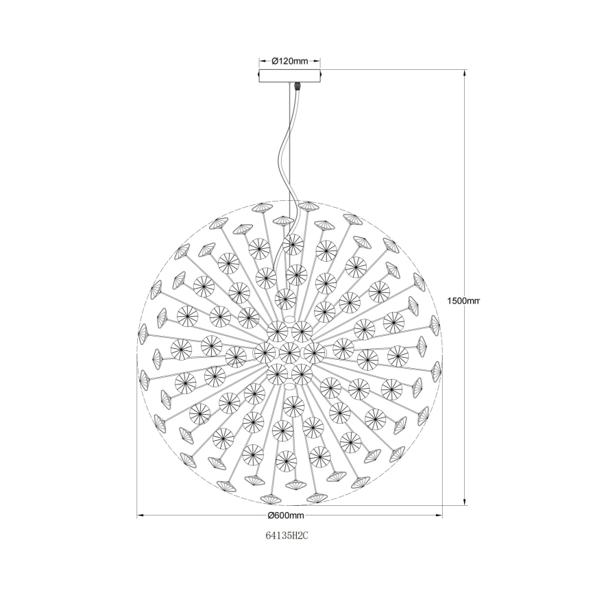 Globo - LED полилей на кабел 9xG9/3,5W/230V лъскав хром