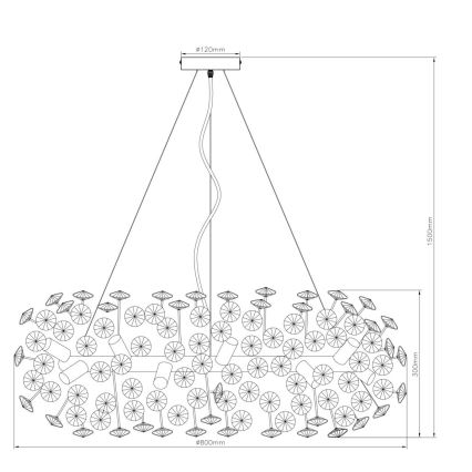 Globo - LED кристален полилей на кабел 20xG9/3,5W/230V