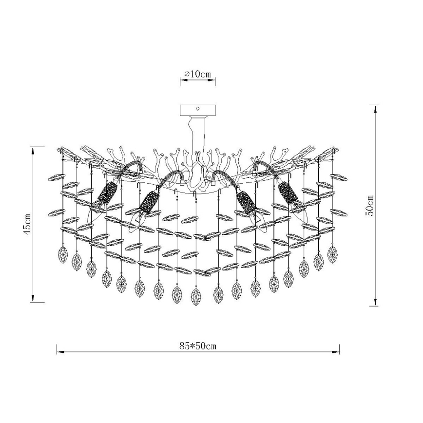 Globo - Полилей на тръба 7xE14/40W/230V, златист