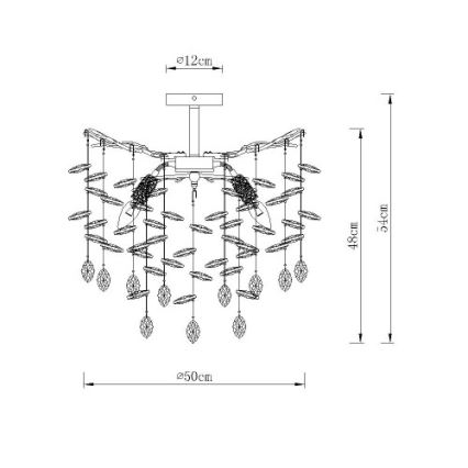 Globo - полилей на прът 6xE14/40W/230V сребрист