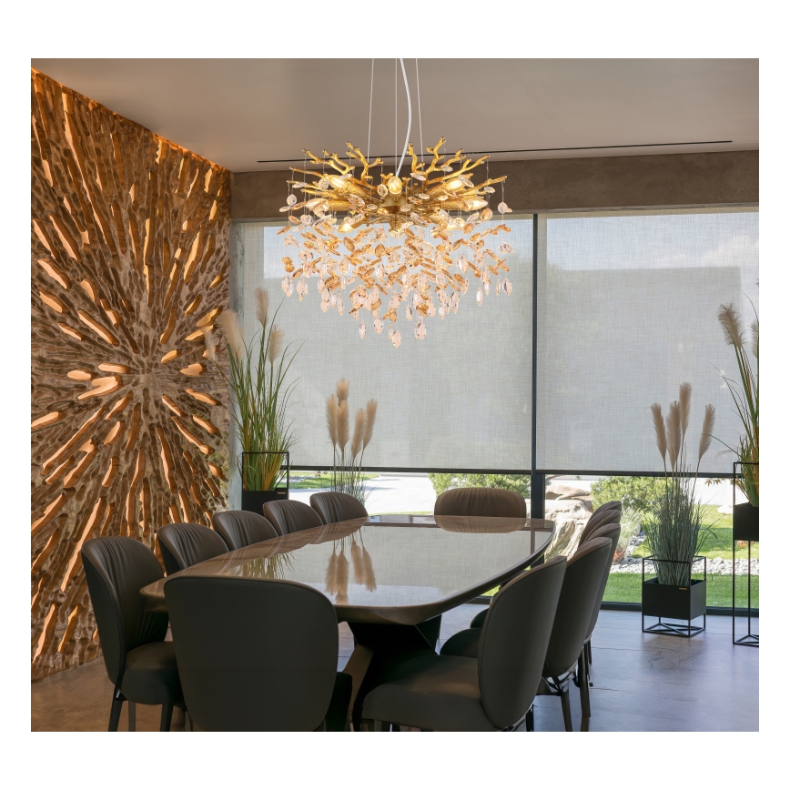 Globo - Полилей на кабел 8xE14/40W/230V златен