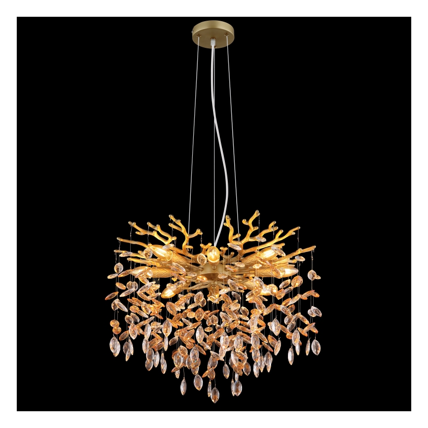 Globo - Полилей на кабел 8xE14/40W/230V златен