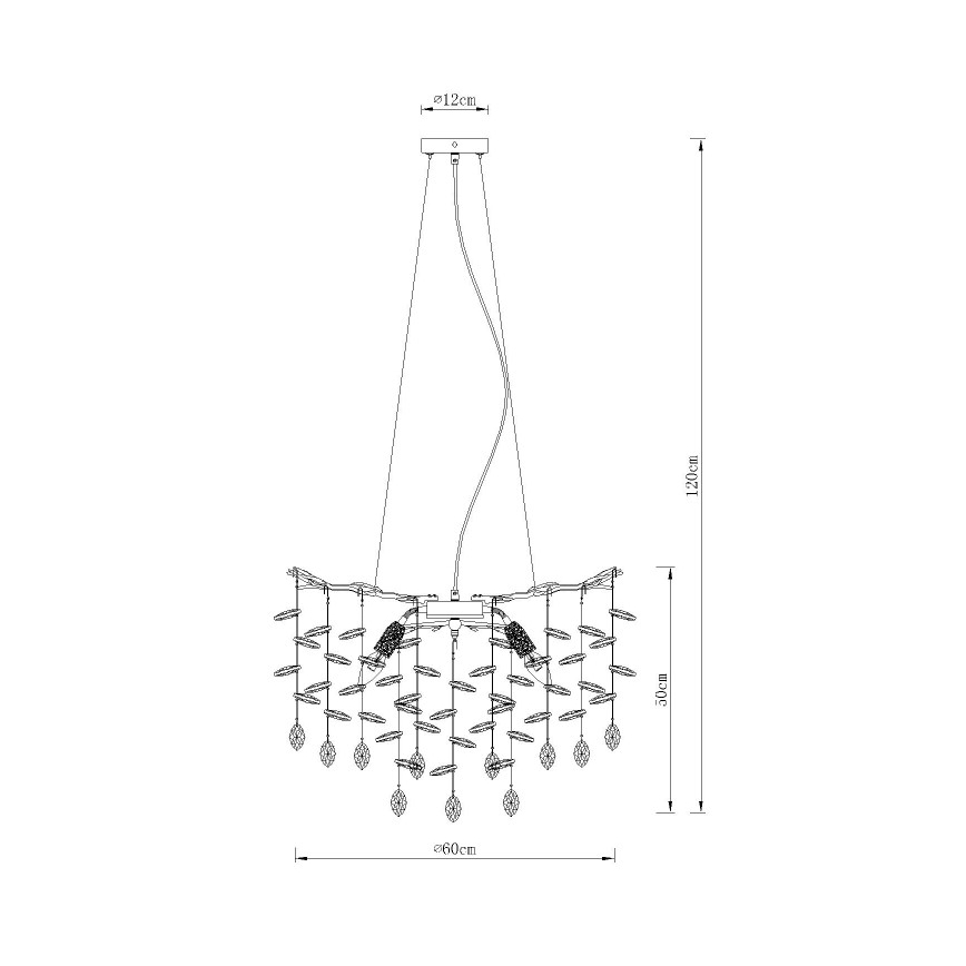 Globo - Полилей на кабел 8xE14/40W/230V златен