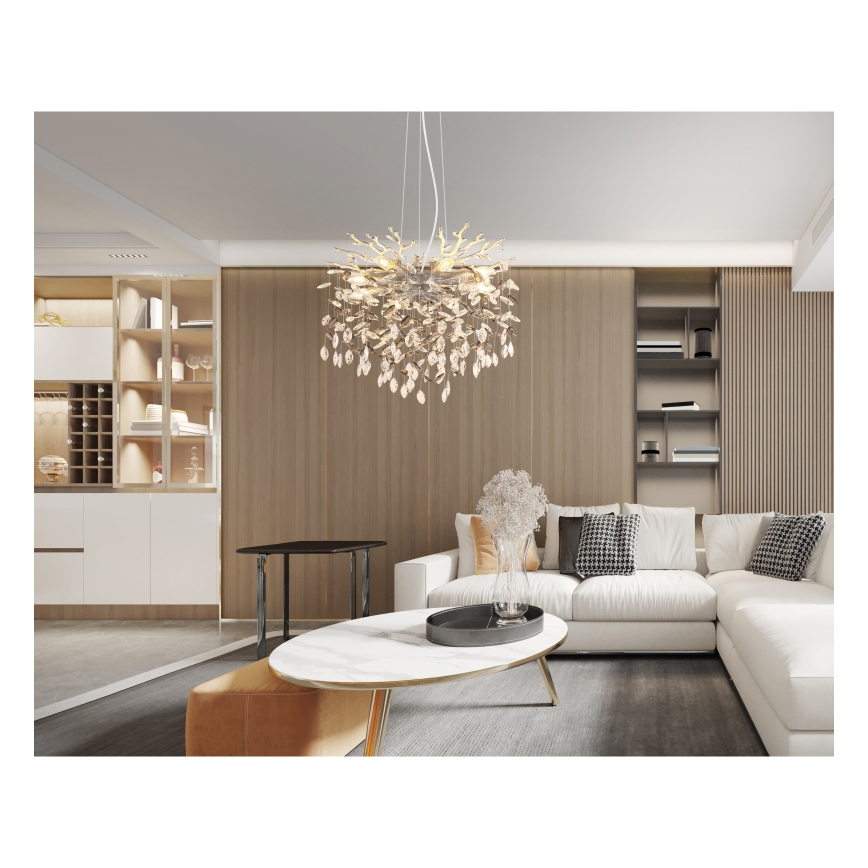 Globo - Полилей на кабел 8xE14/40W/230V сребрист