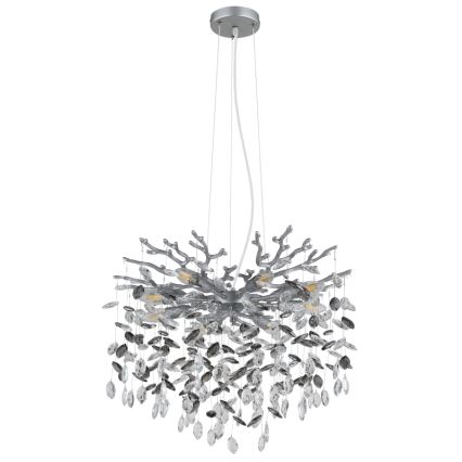 Globo - Полилей на кабел 8xE14/40W/230V сребрист