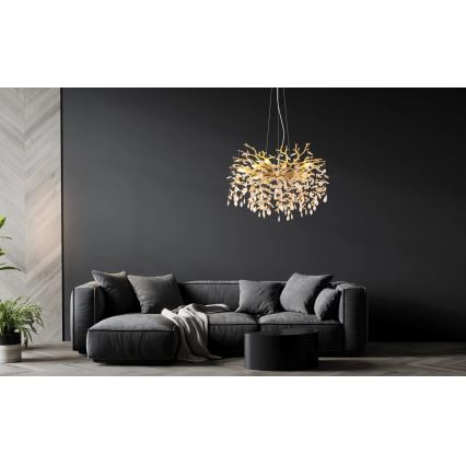 Globo - Полилей на кабел 10xE14/40W/230V златен