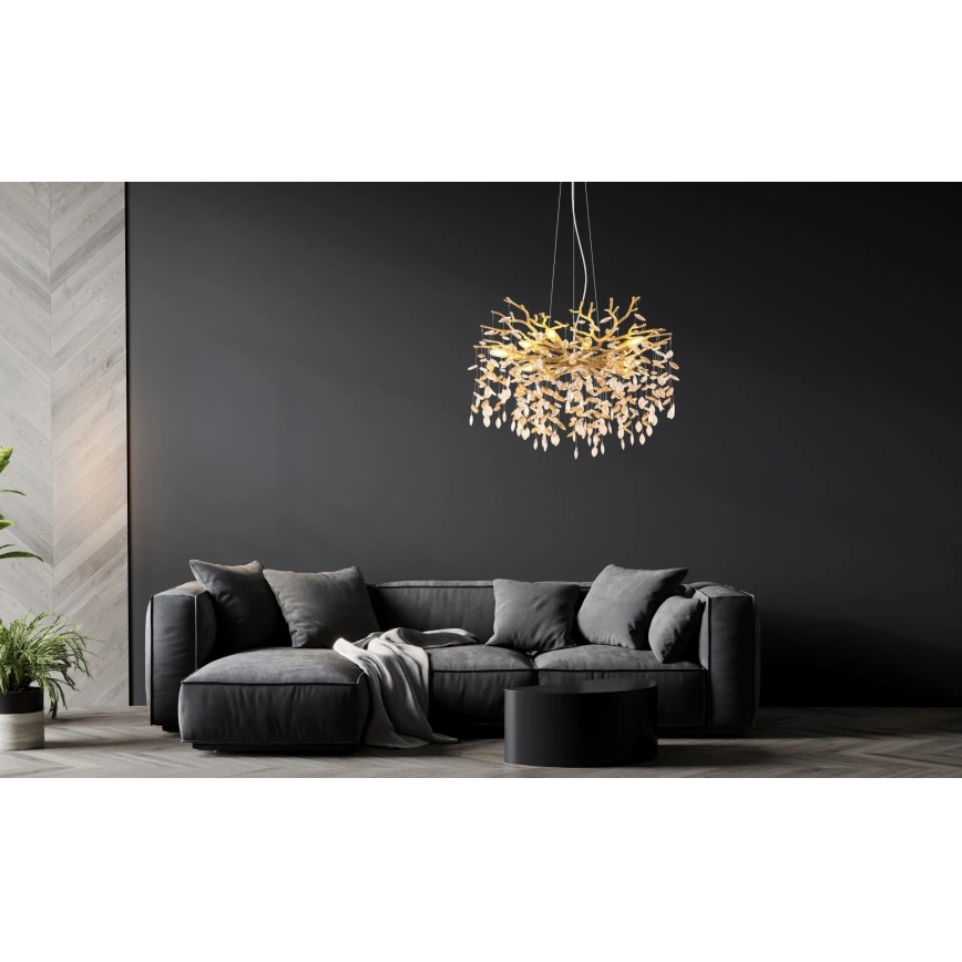 Globo - Полилей на кабел 10xE14/40W/230V златен