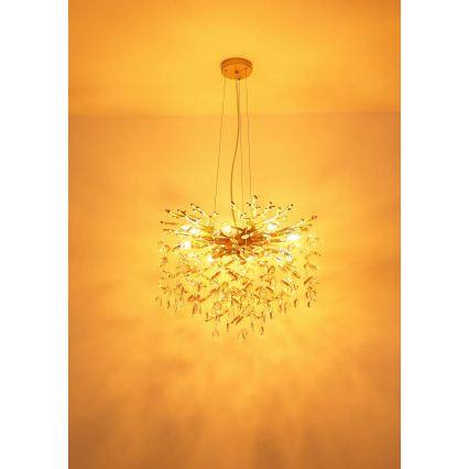 Globo - Полилей на кабел 10xE14/40W/230V златен