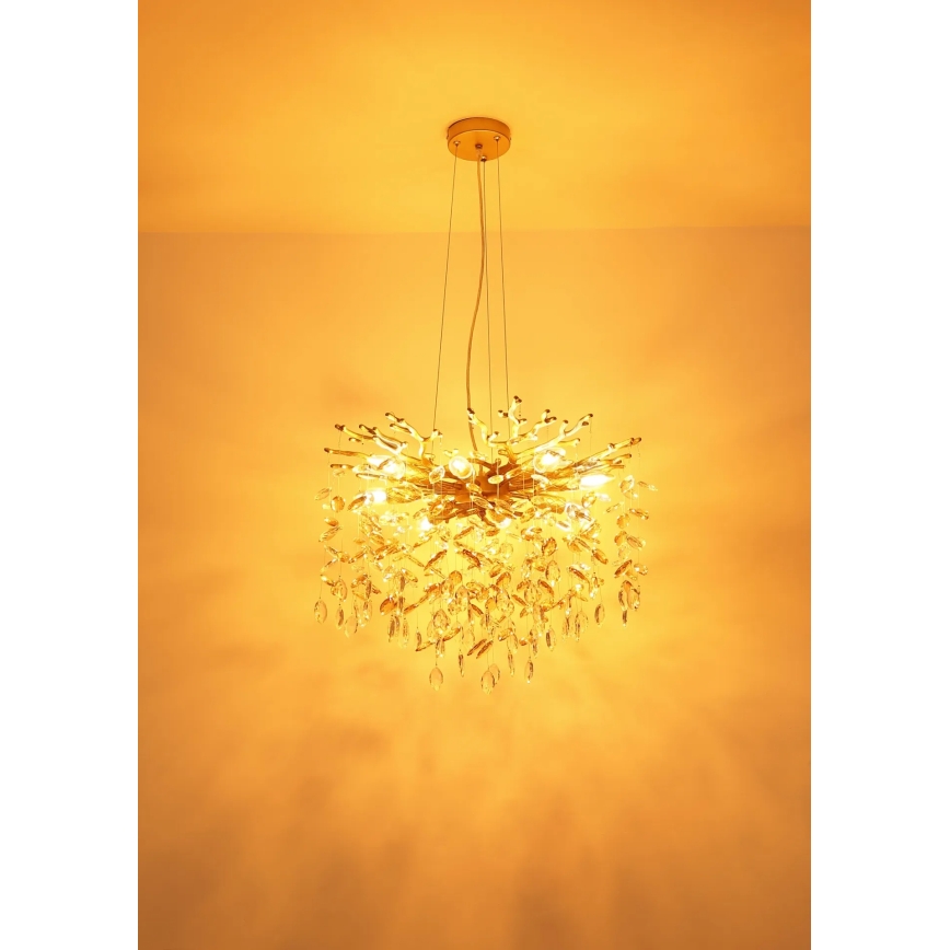Globo - Полилей на кабел 10xE14/40W/230V златен