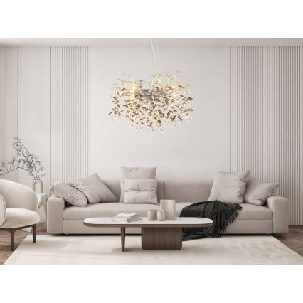 Globo - Подвесна люстра на кабел 10xE14/40W/230V сребриста