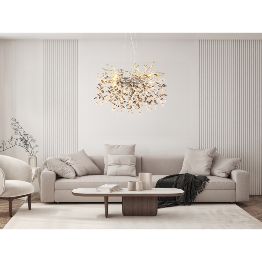Globo - Подвесна люстра на кабел 10xE14/40W/230V сребриста