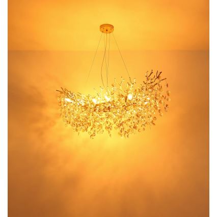 Globo - Полилей на кабел 10xE14/40W/230V златист