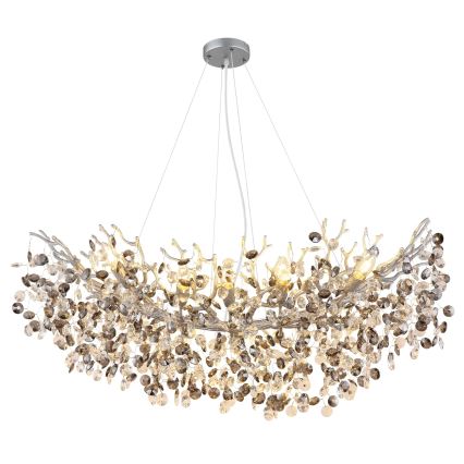 Globo - Полилей с кабелно окачване 10xE14/40W/230V сребрист