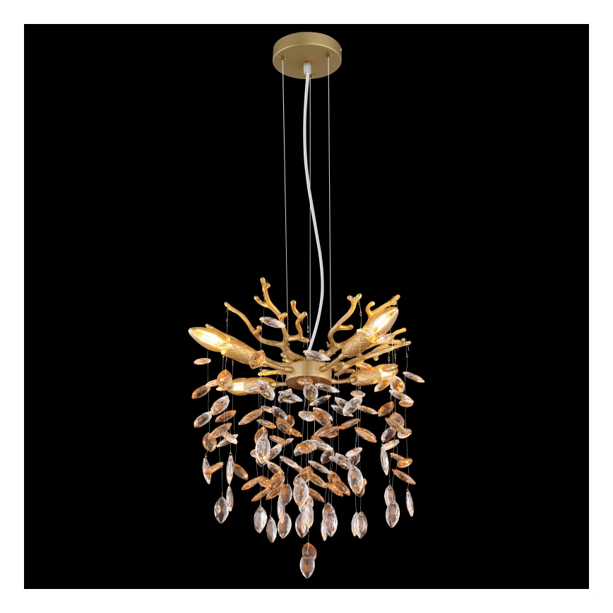 Globo - Полилей на кабел 4xE14/40W/230V златист