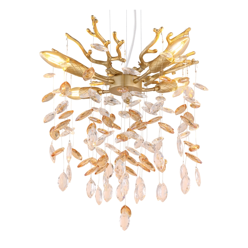 Globo - Полилей на кабел 4xE14/40W/230V златист