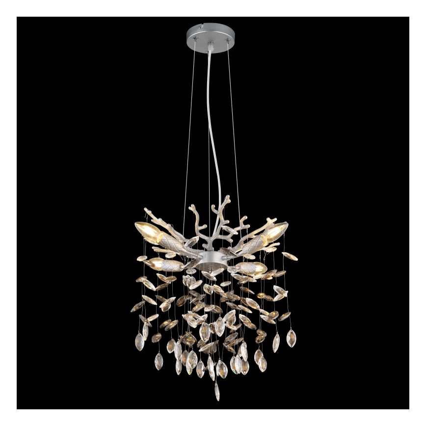 Globo - Полилей на кабел 4xE14/40W/230V сребрист