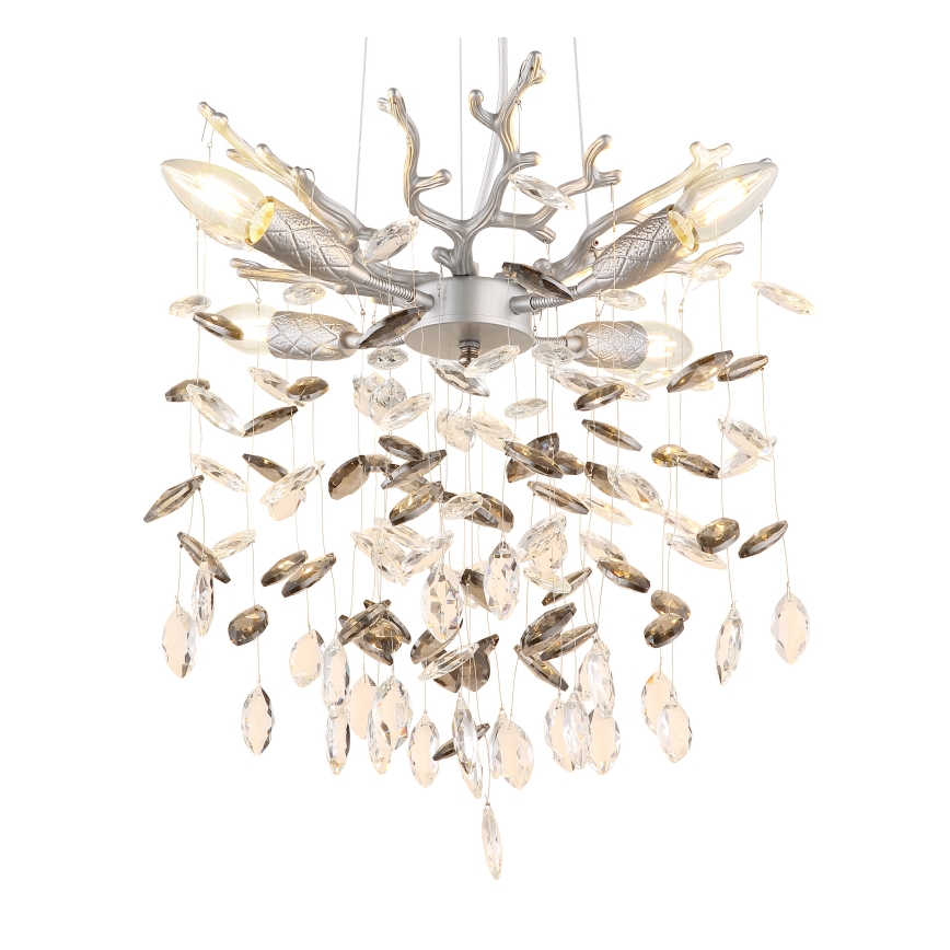 Globo - Полилей на кабел 4xE14/40W/230V сребрист