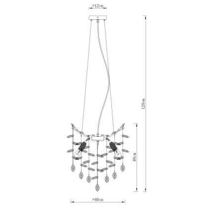 Globo - Полилей на кабел 4xE14/40W/230V сребрист
