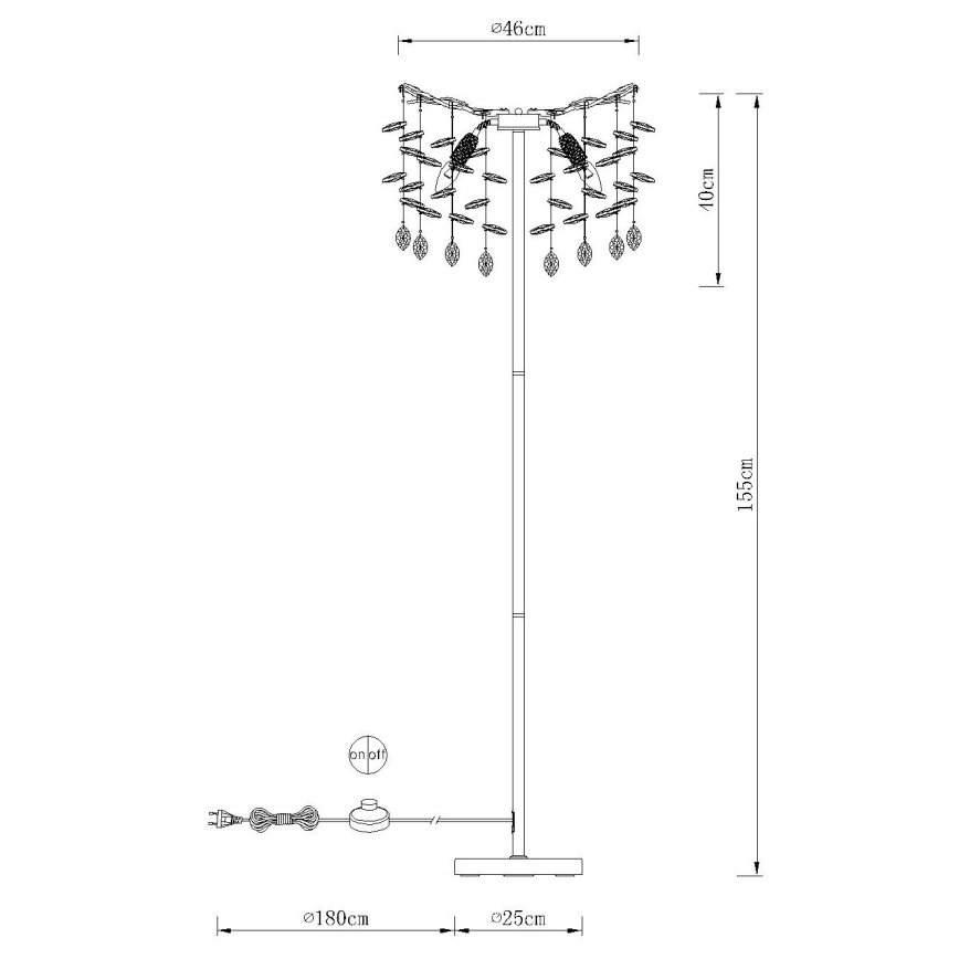 Globo - Подова лампа 5xE14/40W/230V златна