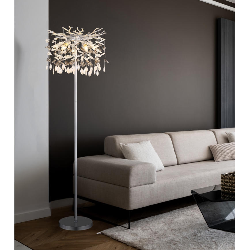Globo - Подова лампа 5xE14/40W/230V сребриста