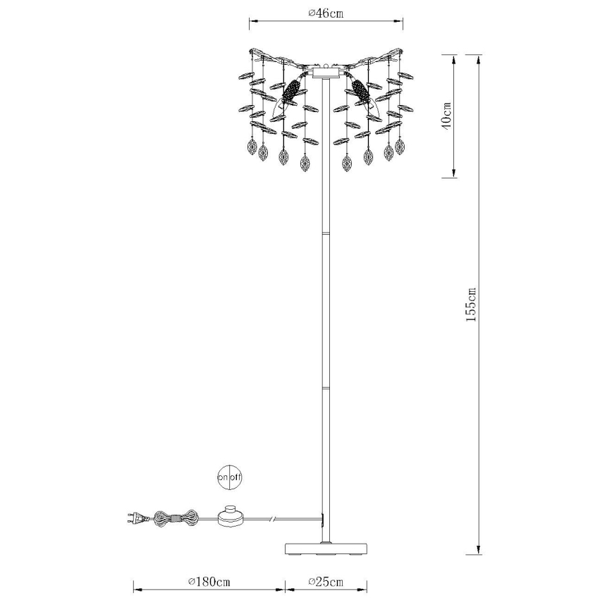 Globo - Подова лампа 5xE14/40W/230V сребриста