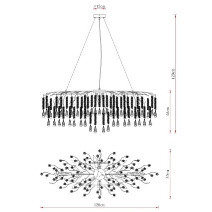 Globo - Полилей на кабел 12xE14/40W/230V