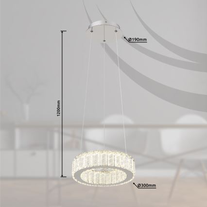 Globo - LED регулируема полилей на кабел LED/30W/230V 2700-6000K Ø 30 см + дистанционно управление