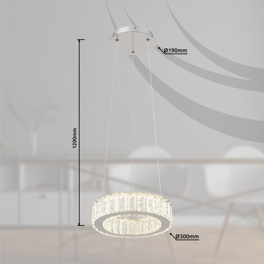 Globo - LED регулируема полилей на кабел LED/30W/230V 2700-6000K Ø 30 см + дистанционно управление