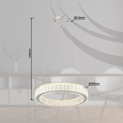 Globo - LED Димируем пендел LED/50W/230V 2700-6000K Ø 50 см + дистанционно управление