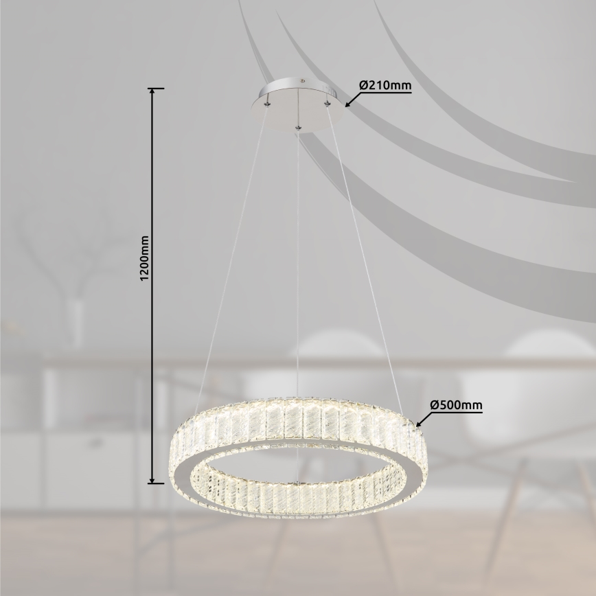 Globo - LED Димируем пендел LED/50W/230V 2700-6000K Ø 50 см + дистанционно управление