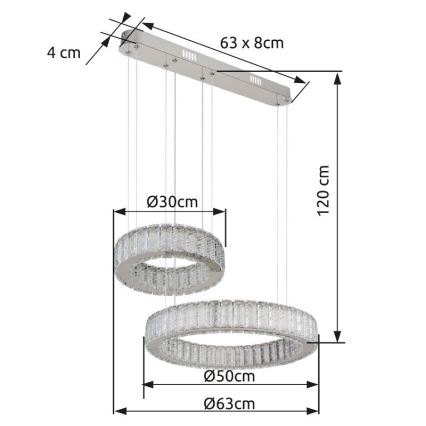 Globo - LED Димируем пендел LED/80W/230V 2700-6000K + дистанционно управление