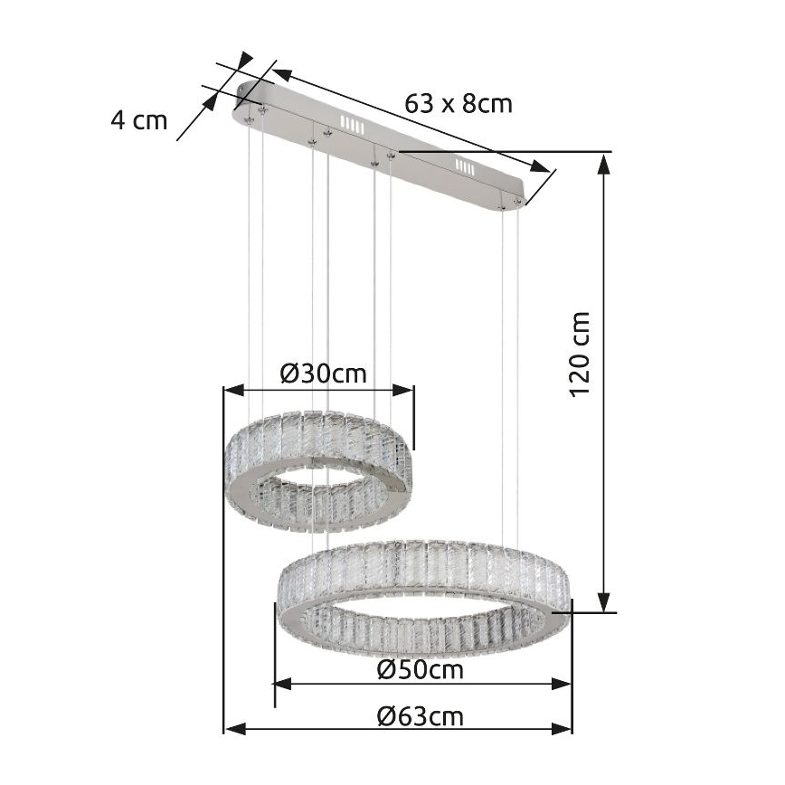 Globo - LED Димируем пендел LED/80W/230V 2700-6000K + дистанционно управление