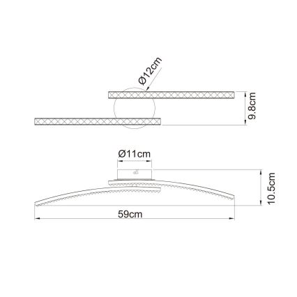Globo - LED Повърхностен полилей за баня 2xLED/6W/230V IP44