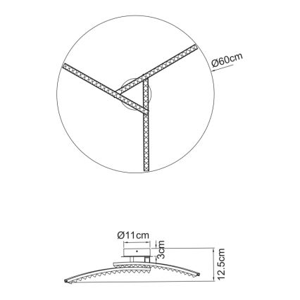 Globo - LED Повърхностен полилей за баня 3xLED/6W/230V IP44