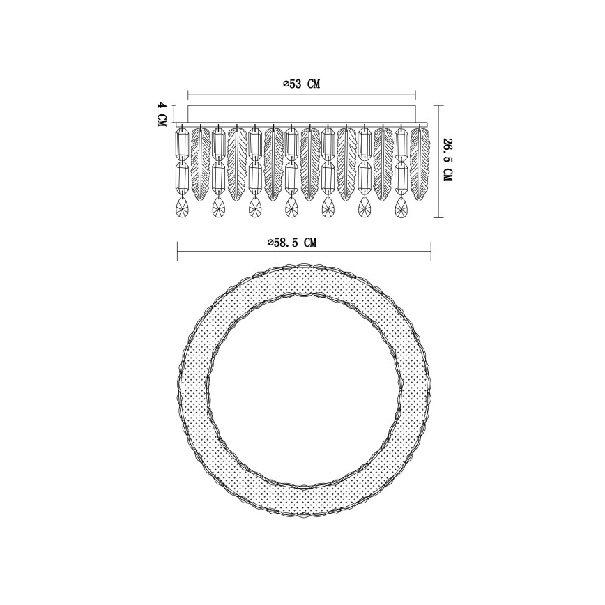 Globo - LED таванно осветително тяло LED/58W/230V 2700-6000K Ø 58,5 см + дистанционно управление