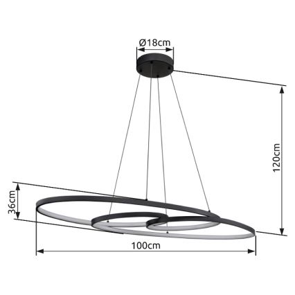 Globo - LED Пендел LED/39W/230V 2700/4000/6500K