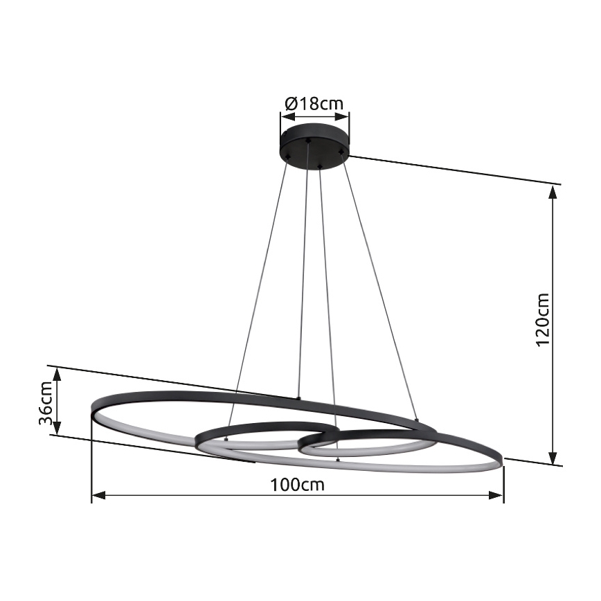 Globo - LED Пендел LED/39W/230V 2700/4000/6500K