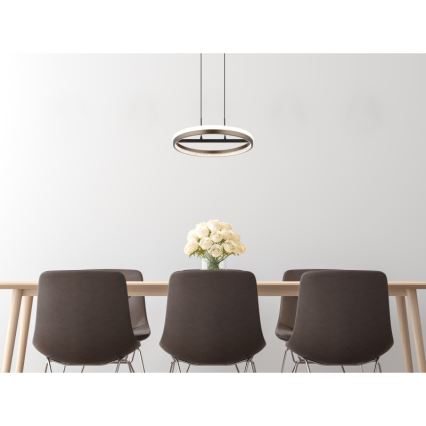 Globo - LED Пендел LED/40W/230V 3000/4000/6000K Ø 39,7 см кафяв