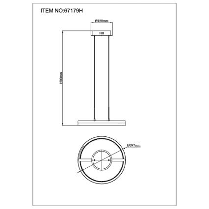 Globo - LED подвесен полилей на кабел LED/40W/230V 3000/4000/6000K Ø 39,7 см
