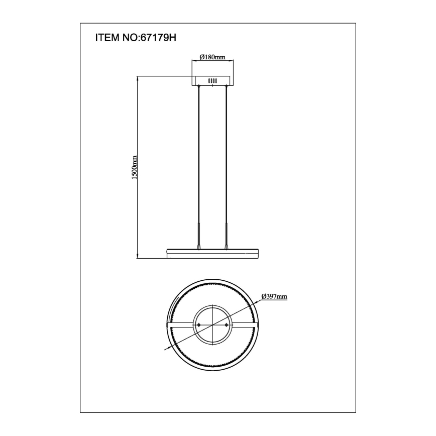 Globo - LED подвесен полилей на кабел LED/40W/230V 3000/4000/6000K Ø 39,7 см