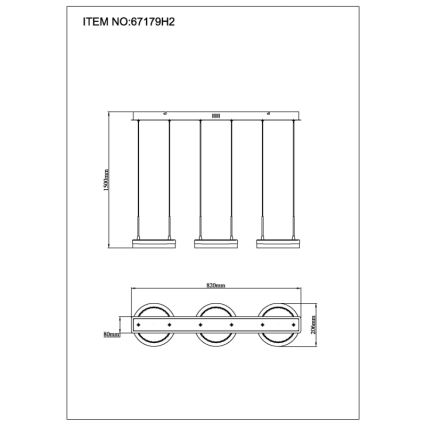 Globo - LED полилей на кабел LED/40W/230V 3000/4000/6000K