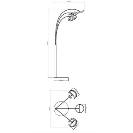 Globo - димируема подова LED лампа с докосване LED/48W/230V 3000/4000/6000K