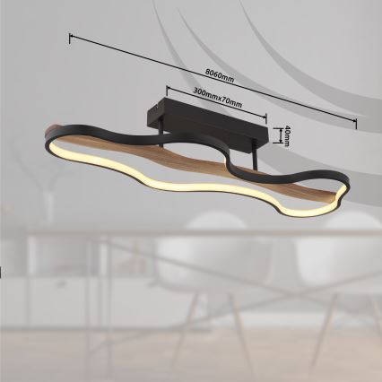 Globo - LED Полилей за повърхностен монтаж LED/30W/230V