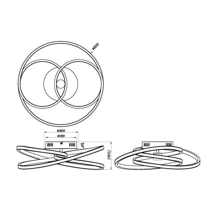 Globo - LED Полилей за повърхностен монтаж LED/40W/230V 3000K златист/черен