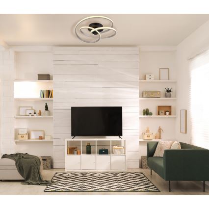 Globo - LED Полилей за повърхностен монтаж LED/40W/230V 3000K матов хром/черен