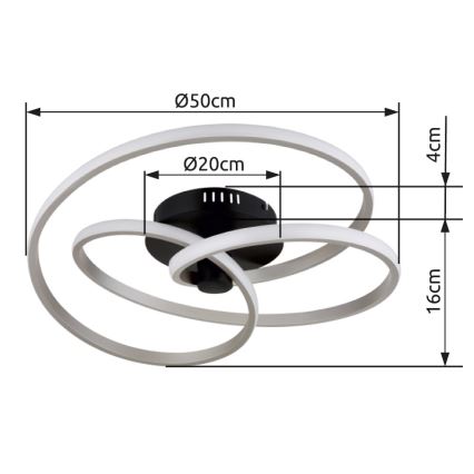 Globo - LED Полилей за повърхностен монтаж LED/40W/230V 3000K матов хром/черен