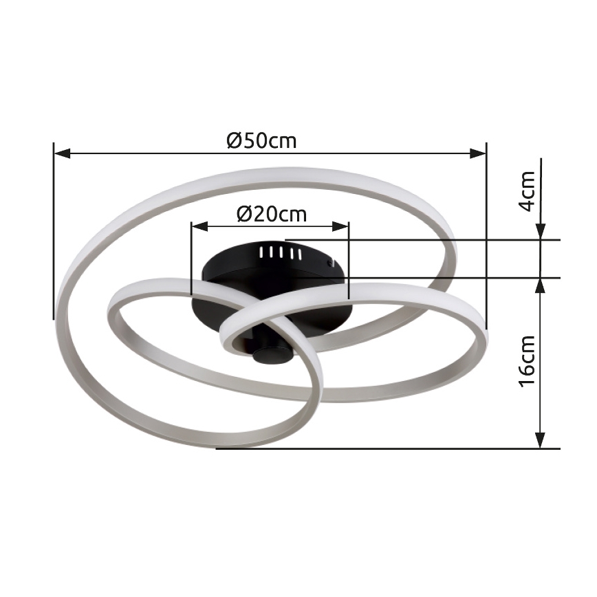 Globo - LED Полилей за повърхностен монтаж LED/40W/230V 3000K матов хром/черен