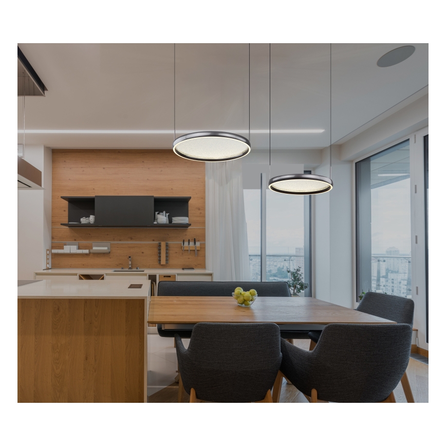Globo - LED Димируем пендел LED/50W/230V 2700-6000K черен + дистанционно управление